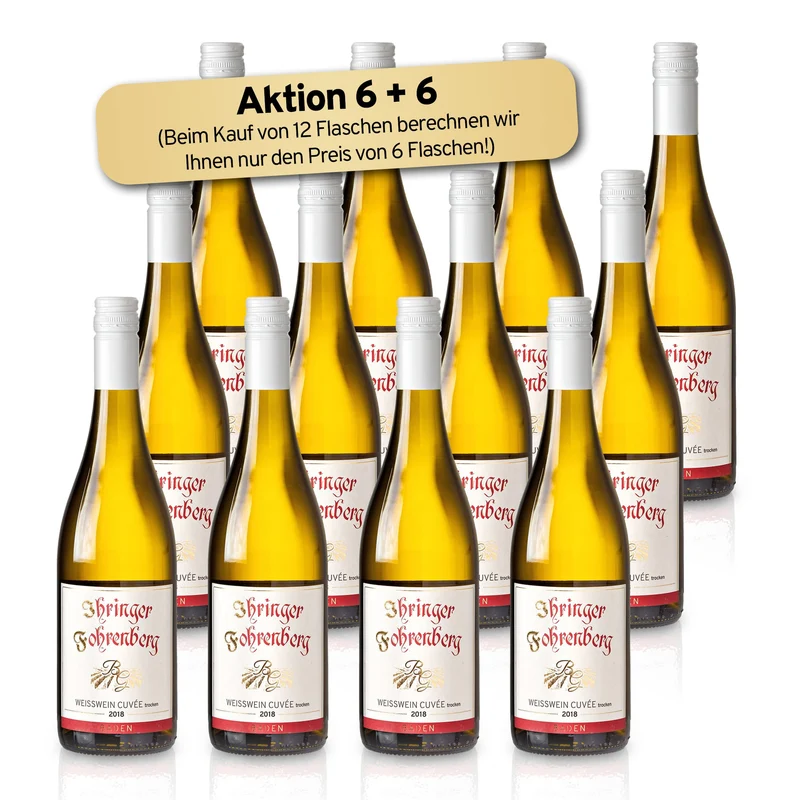 Weißwein trocken 2018 | Fruchtig-Frischer Mix aus Grauburgunder Weißburgunder Chardonnay | WBK Glatt - Ihringen am Kaiserstuhl/Baden, Deutschland