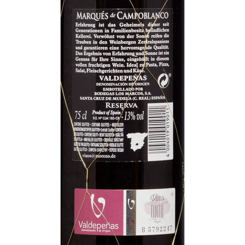 2008er Marqués de Campoblanco Reserva, Spanien - Bodegas Los Marcos