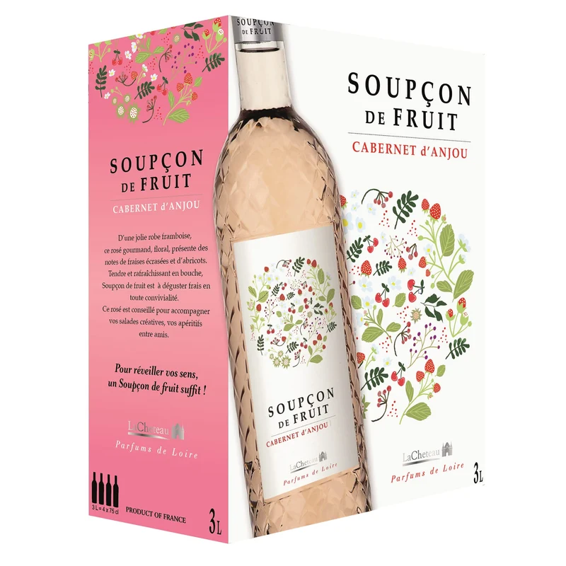 Cabernet d'Anjou Roséwein halbtrocken - Soupçon de Fruit - LaCheteau, Frankreich - Bag-in-Box 3 l