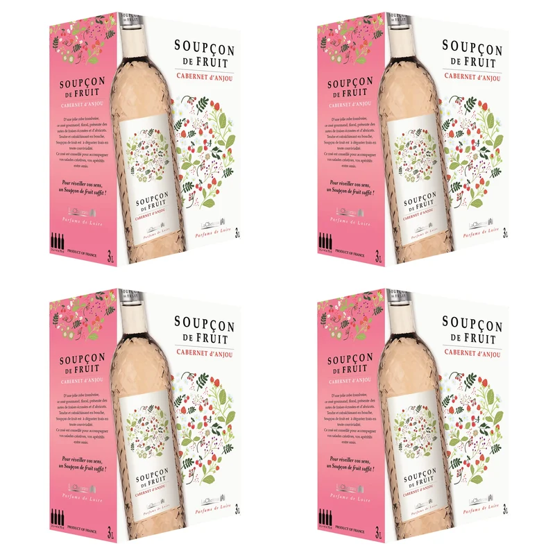 Cabernet d'Anjou Roséwein halbtrocken - Soupçon de Fruit - LaCheteau, Frankreich - Bag-in-Box 3 l