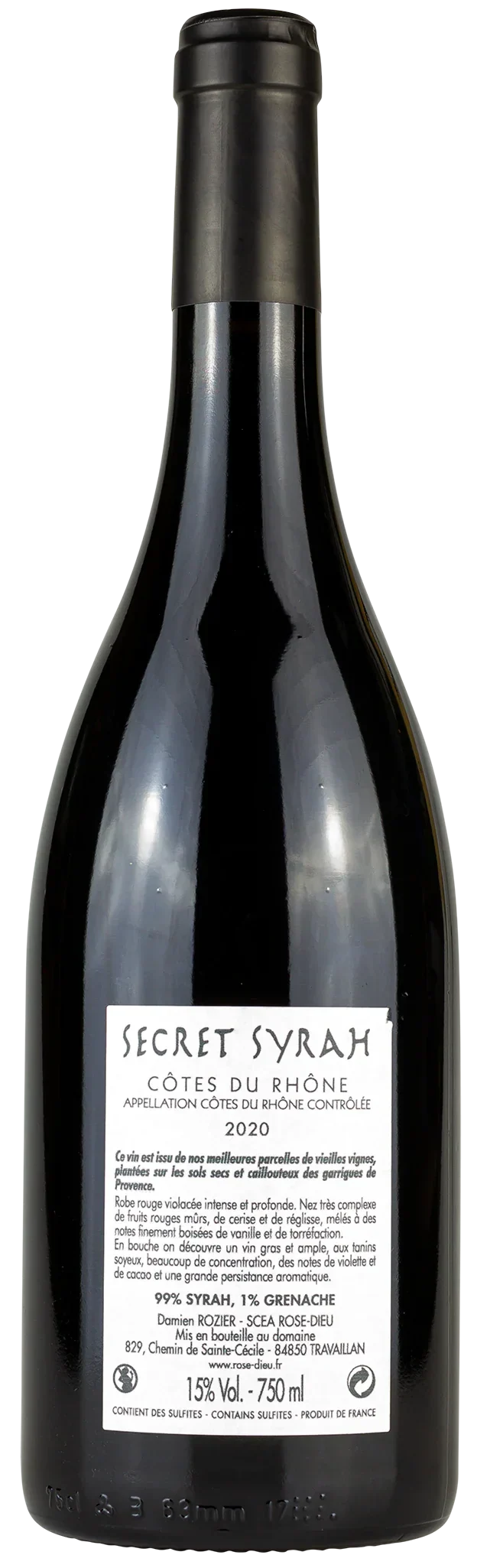 Domaine Rose Dieu 'Secret Syrah' 2020