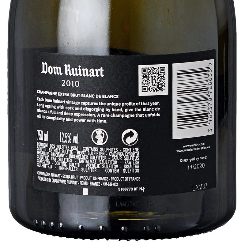 Dom Ruinart Blanc de Blancs 2010 Champagner (0,75 l) mit Geschenkpackung