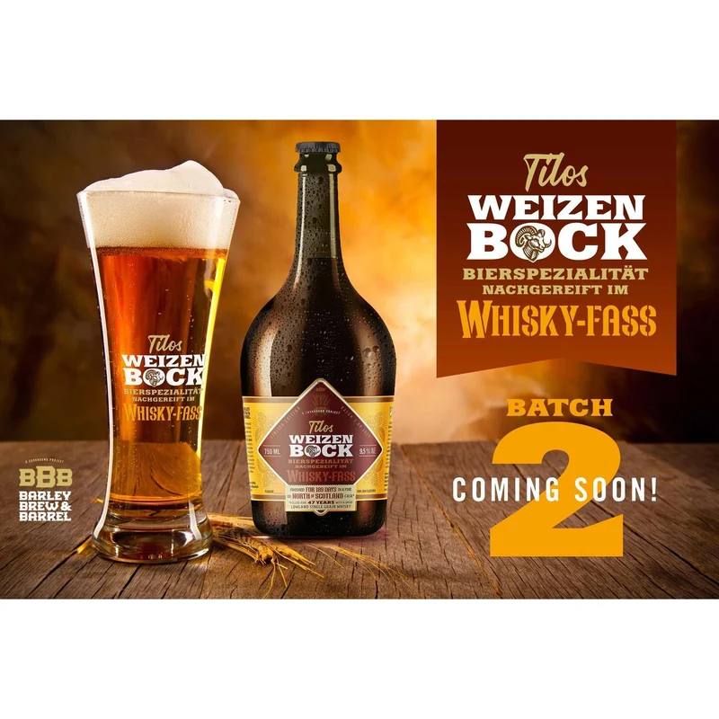 Tilos Weizen-Bock - Batch 2- Bier finished in einem North of Scotland 1973-Cask - 9,5%Vol - 0,75l
