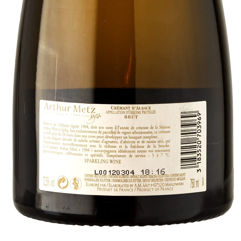 Crémant d' Alsace Réserve de l'Abbaye Depuis 1904 - Arthur Metz