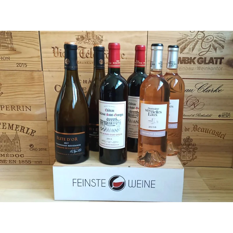 Feinste Weine - Weinselektion 6er Frankreich - Bordeaux / Pays d'Oc