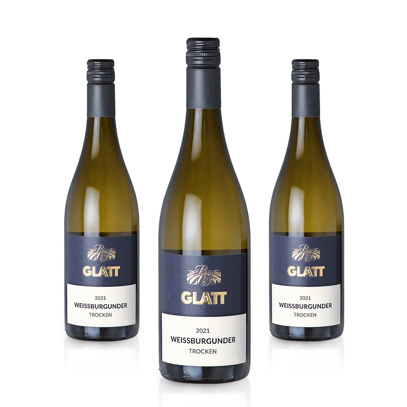 2021 Weißburgunder Weißwein trocken • GLATT • Qualitätswein vom Kaiserstuhl/Baden, Deutschland
