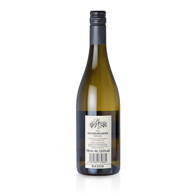 2021 Weißburgunder Weißwein trocken • GLATT • Qualitätswein vom Kaiserstuhl/Baden, Deutschland
