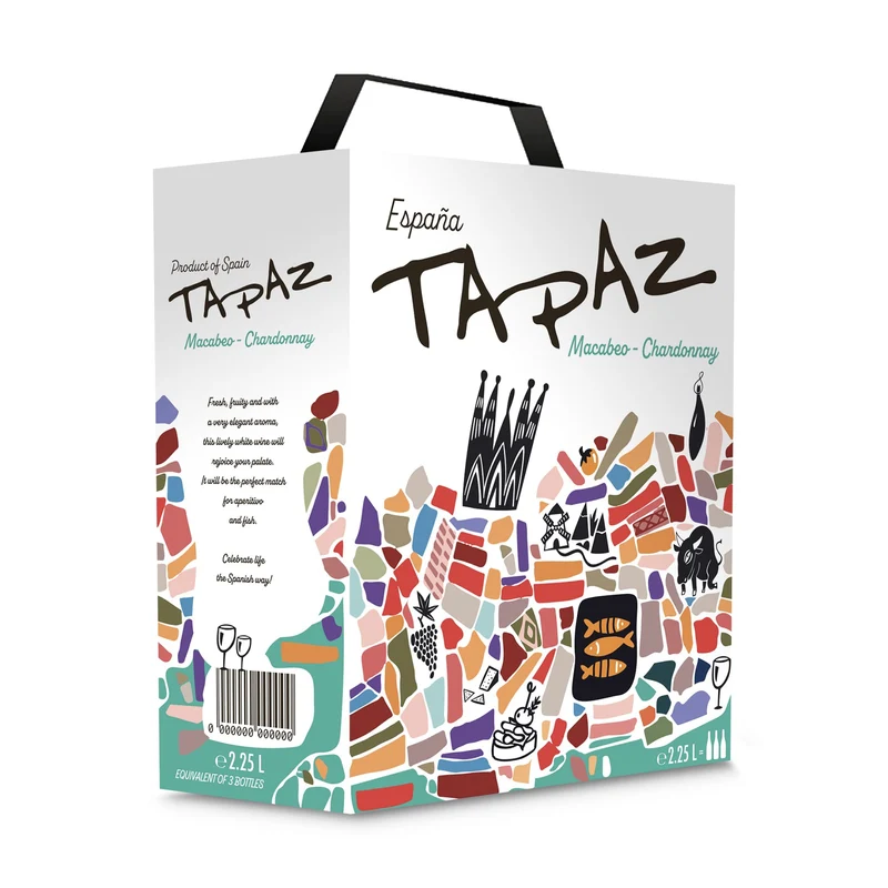 Tapaz Macabeo-Chardonnay - Weißwein halbtrocken - Spanien - Bag-in-Box