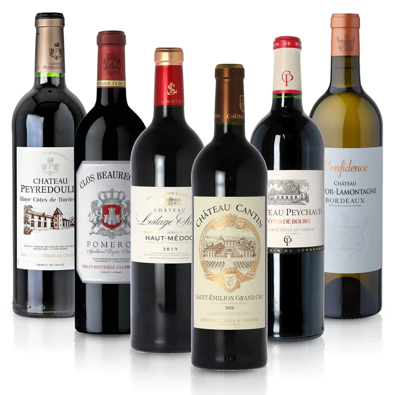 Feinste-Weine Bordeaux-Paket Deluxe - 5 trockene Rot- und 1 Weißwein (6 * 0,75l) Frankreich