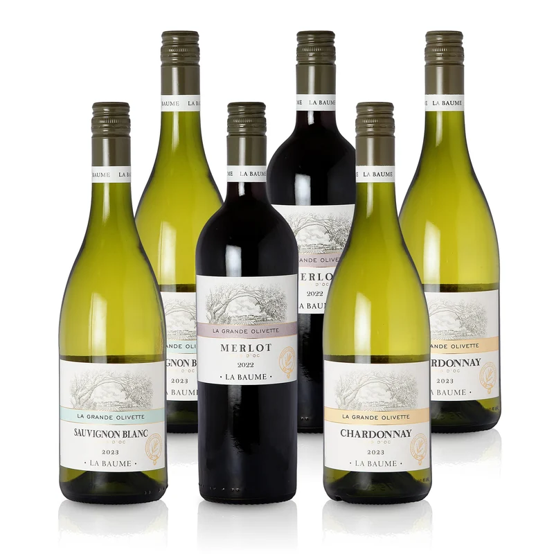 Feinste-Weine La Grande Olivette - Rotwein und Weißwein Languedoc - Roussillon Probierpaket (6 * 0,75l)