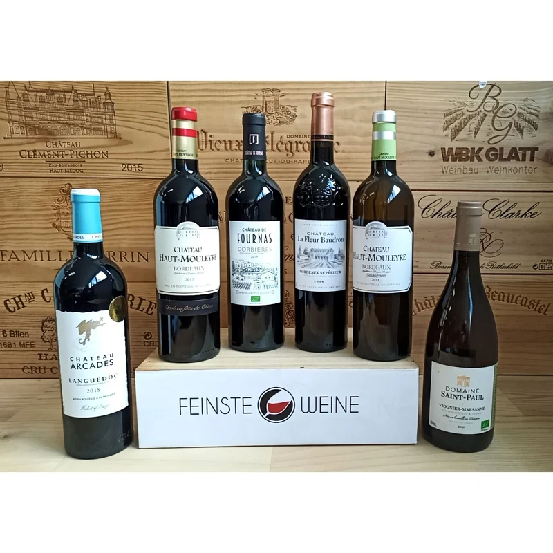 Feinste Weine - Weinselektion 6er Frankreich - Bordeaux / Pay DO'C Restposten #1
