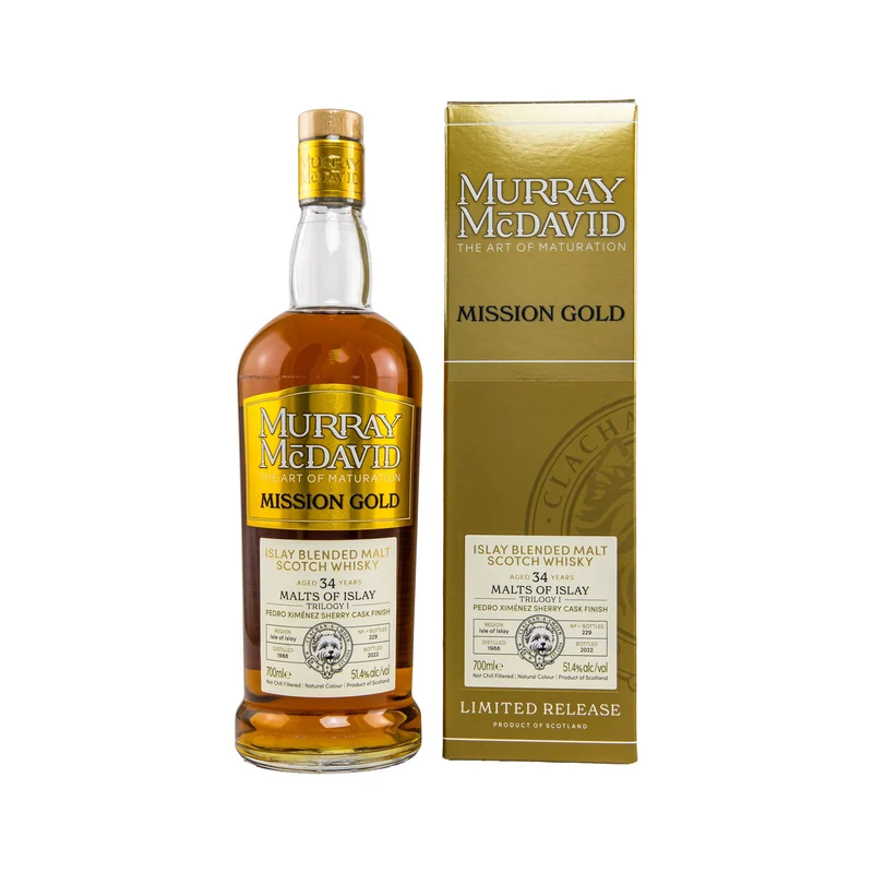 Malts of Islay 1988/2022 34 Jahre – Trilogy I – Mission Gold - Murray McDavid Islay Blended Malt Scotch Whisky