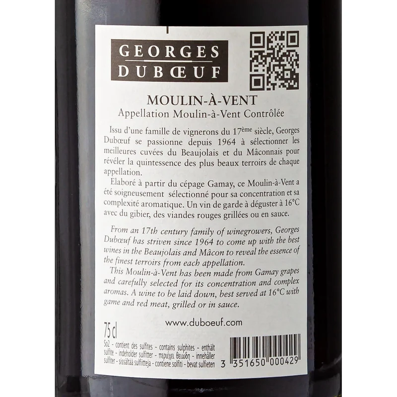 2019 Moulin à Vent - Georges Duboeuf «Fleurs» - Burgund, Frankreich