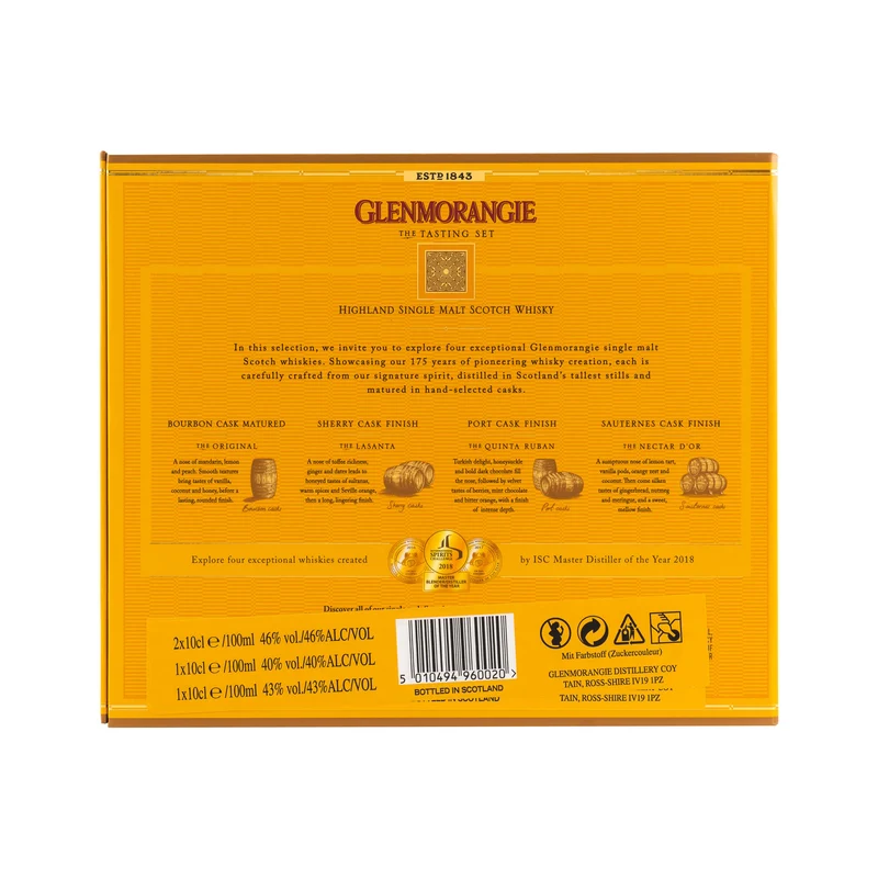 Glenmorangie Geschenkset mit 4 Miniaturen a 100 mL, Tasting Set: The Original , Nectar d'Òr, Lasanta und Quinta Ruban