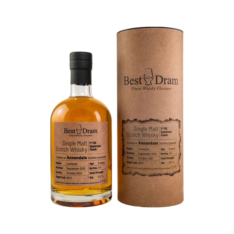 Annandale 2015/2021 - 6 Jahre - Peated Sauternes Cask #571 - Best Dram