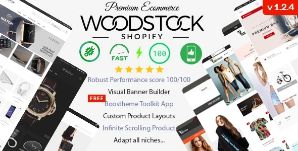 Woodstock - Fast Performance 100/100, Multipurpose Shopify Sections Theme with Visual Banner Builder