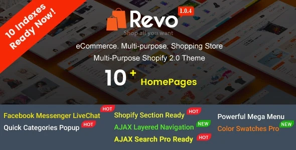 Revo - Creative Multi-Purpose Responsive Shopify Drag & Drop Sections Theme with 10 Layouts Ready