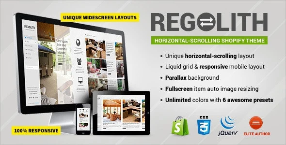 Regolith — Responsive Horizontal Shopify Theme