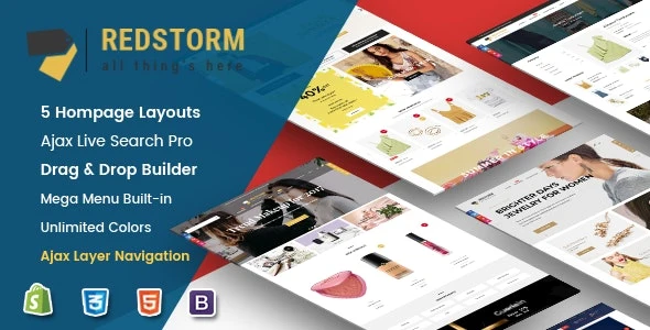 RedStorm - Creative Drag & Drop Sectioned Responsive Shopify Theme