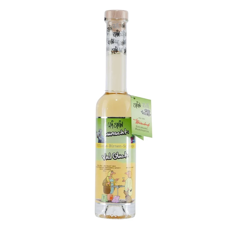 Stein-Zeit "Viel Glück" Williams-Birnen-Schnaps
