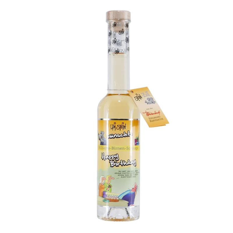 Stein-Zeit "Happy Birthday" Williams-Birnen-Schnaps