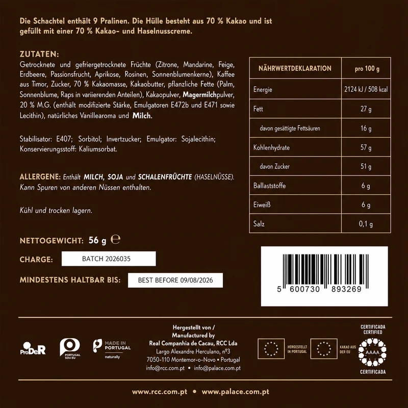 Royal Cocoa Zartbitter-Pralinen mit Zitrone