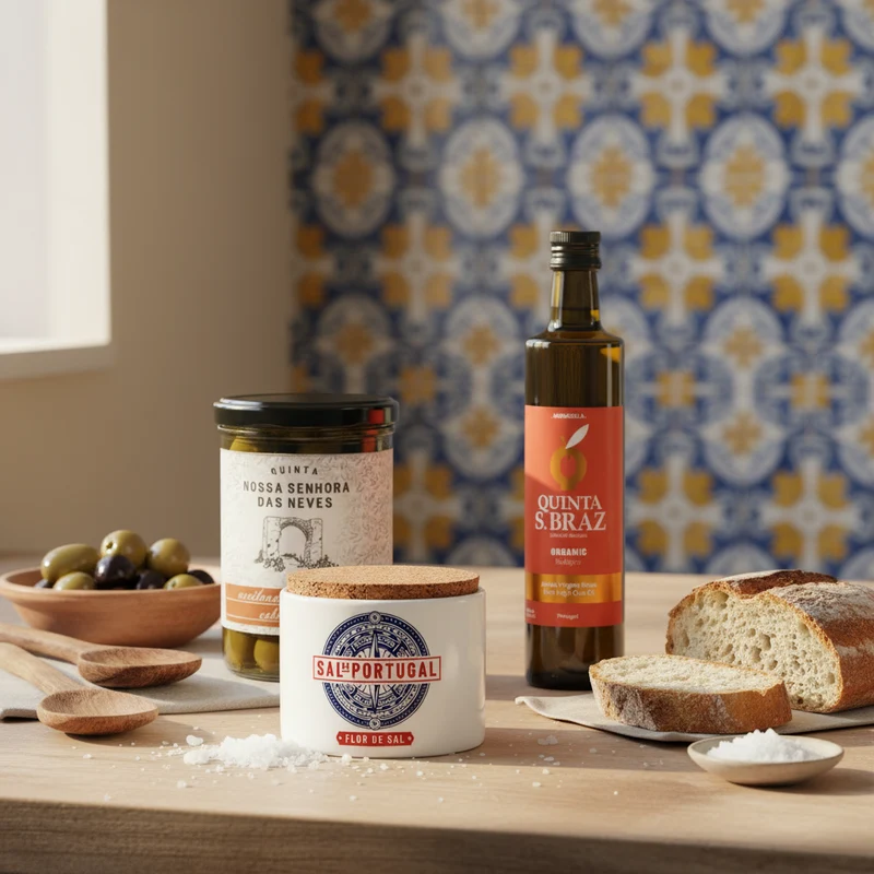 Portugal Genussset – Bio-Olivenöl, Oliven & Meersalz