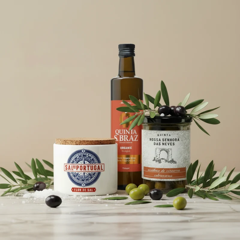 Portugal Genussset – Bio-Olivenöl, Oliven & Meersalz