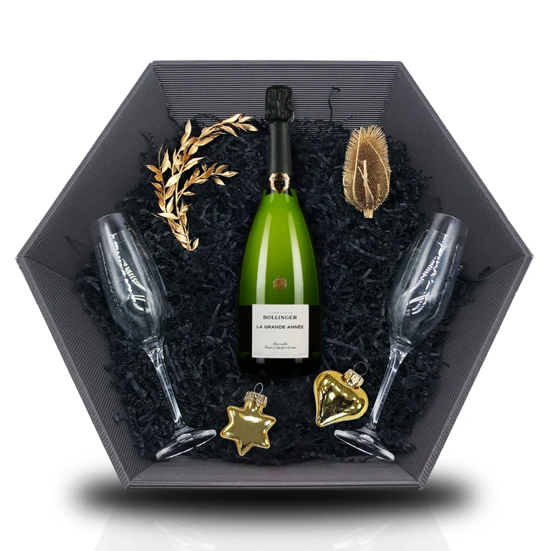 Bollinger La Grande Anneé 2015 in Holzkiste 0,75L 12,5% Vol Giftbasket