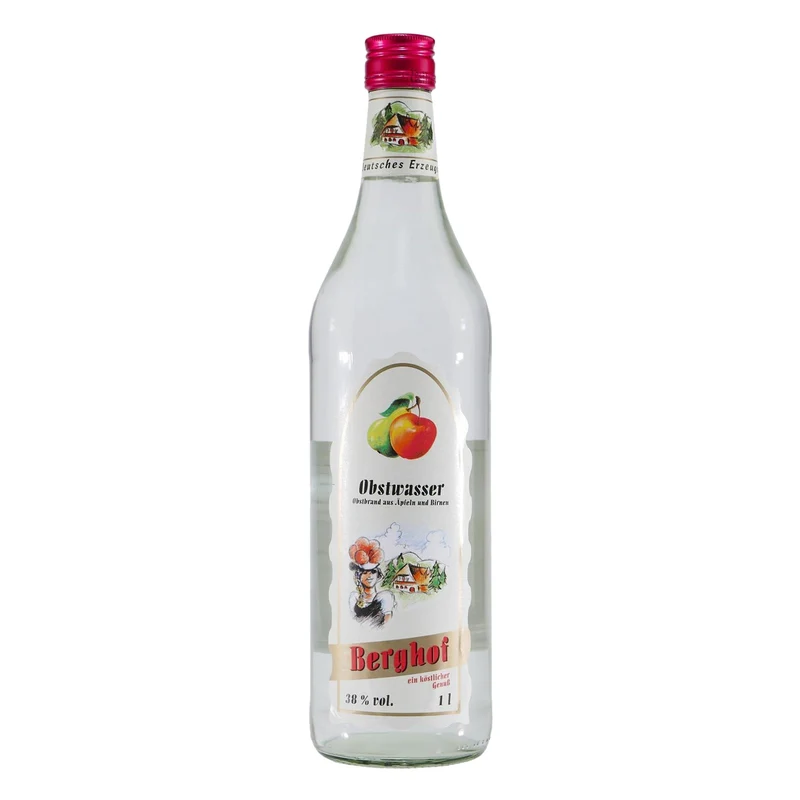 Berghof Obstwasser mit Geschenk-Holzkiste