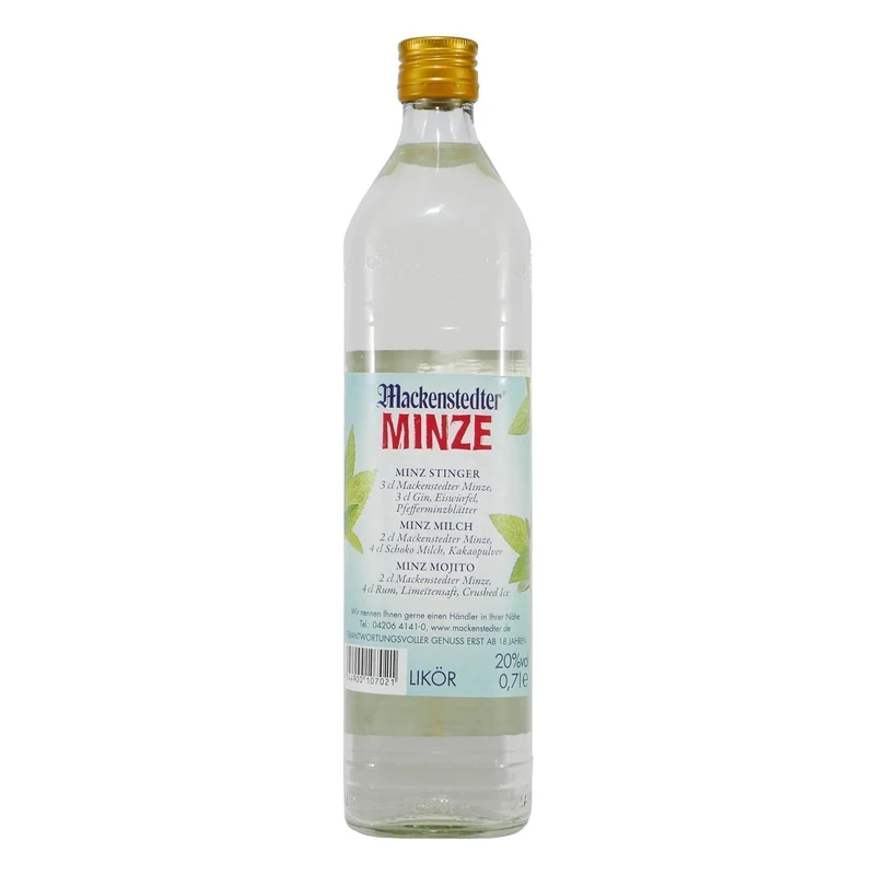 Mackenstedter Minze Likör mit Geschenk-Holzkiste