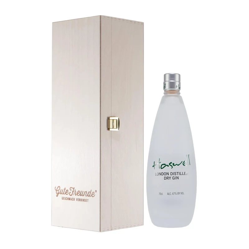 Haswell London Dry Gin mit Geschenk-Holzkiste