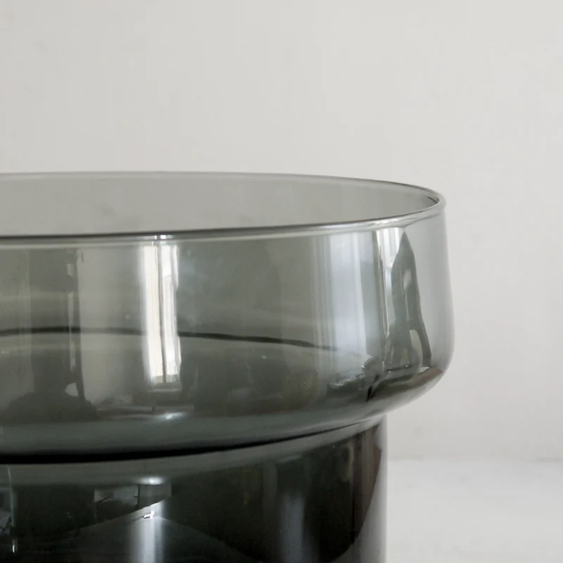 XL Obstschale aus Glas in Grau