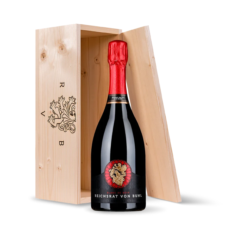 Reichsrat von Buhl Blanc de Noir Prestige brut in Holzkiste