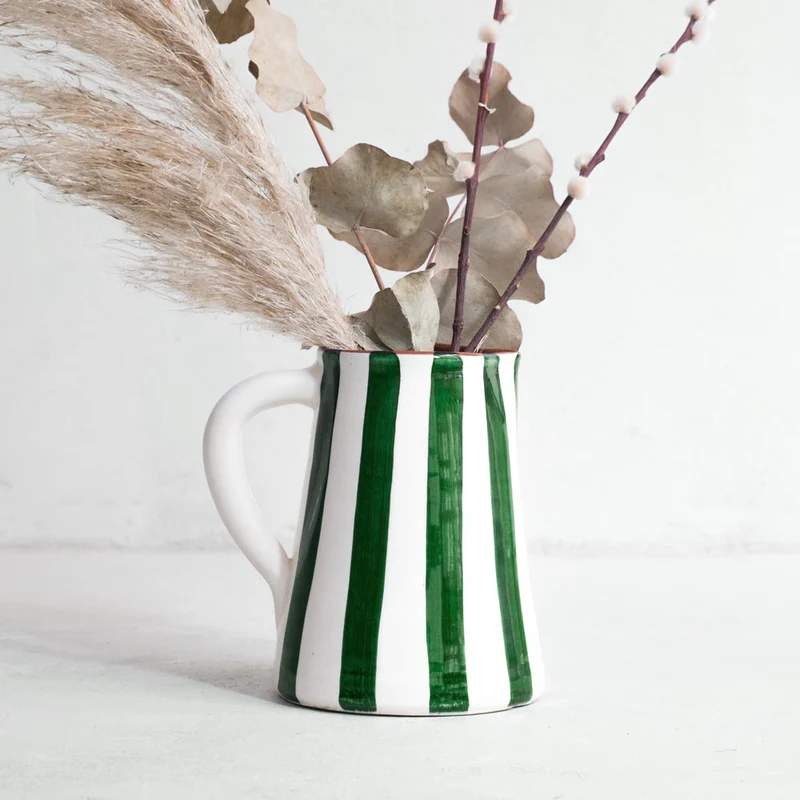 Bold Stripe großer Krug in grün 800ml