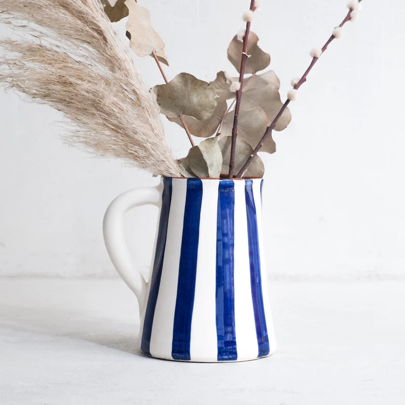 Bold Stripe großer Krug in blau 800ml
