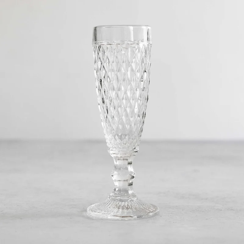 Champagnerglas mit Diamanteffekt 110ml - 6er Set