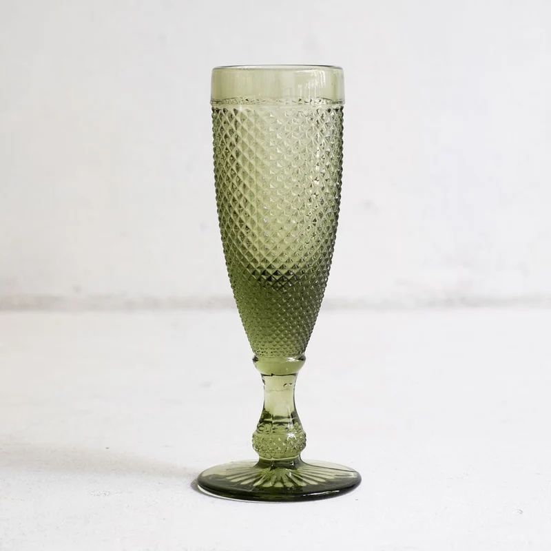 Champagnerglas in Grün 110ml - 6er Set